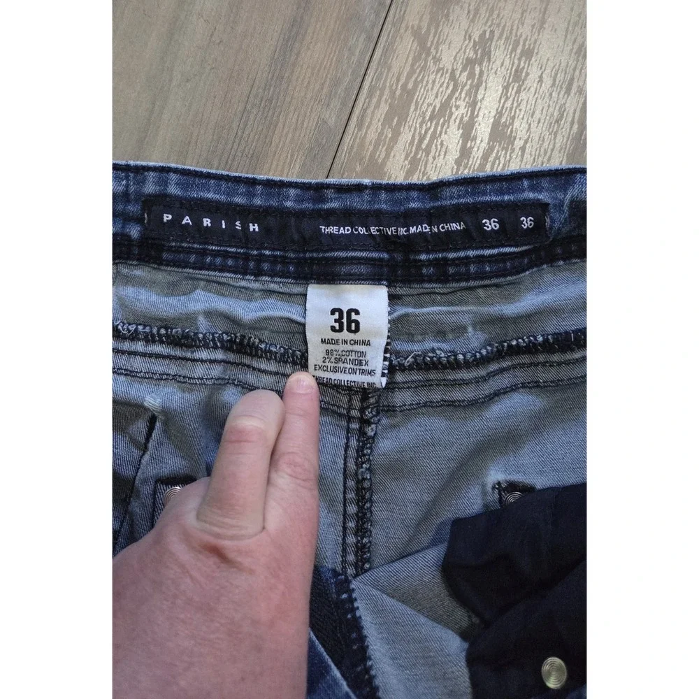 Parish Nation Light Wash Straight Leg Denim Blue Jeans Men Sz 36 Y2K